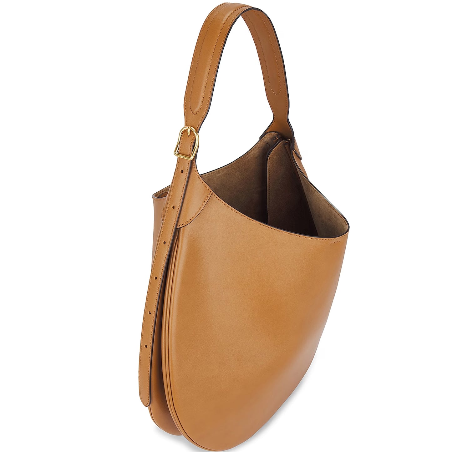 Camel Brown Shoulder Calf Genuine Leather Handbag For Women - ShopSplenor