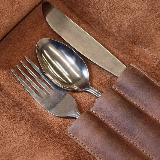 Leather Cutlery Cover/For Restaurants/Cafés/Home & Office/Organizer/Traveling