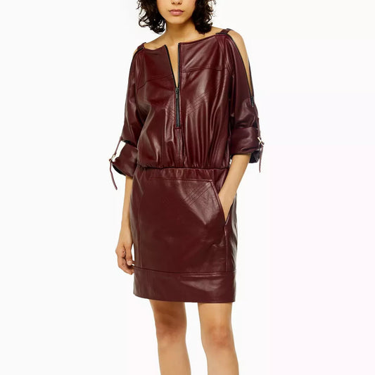 Summer Trendy Unique Awesome Styled Women Designer Mini Leather Dress