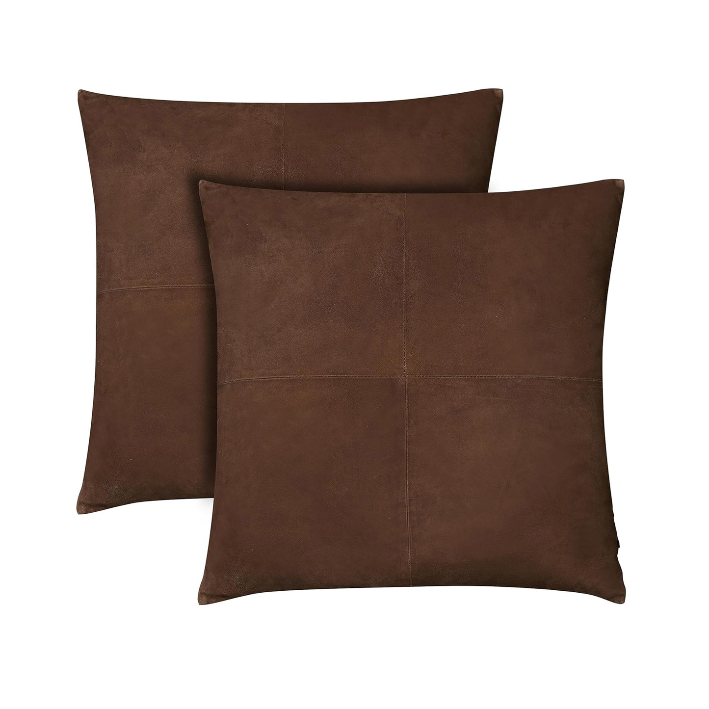 Darkbrown Suede Leather Pillow Cover - ShopSplenor